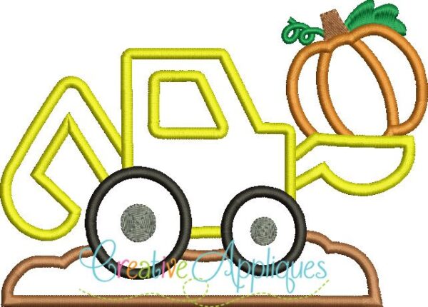 Pumpkin Digger Backhoe Applique - Image 2