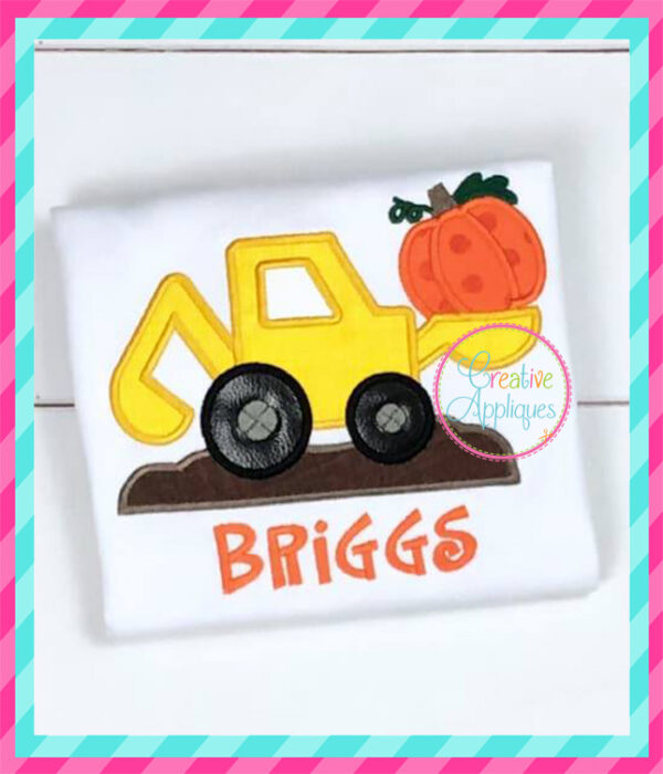 Pumpkin Digger Backhoe Applique - Image 3