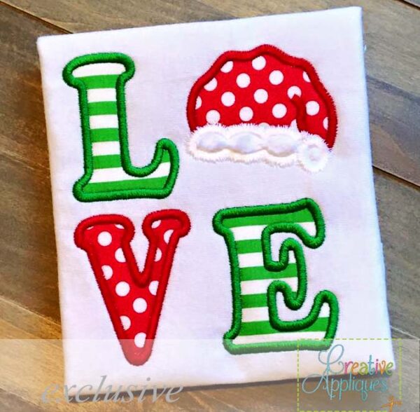 Love Santa Hat Applique - Image 2