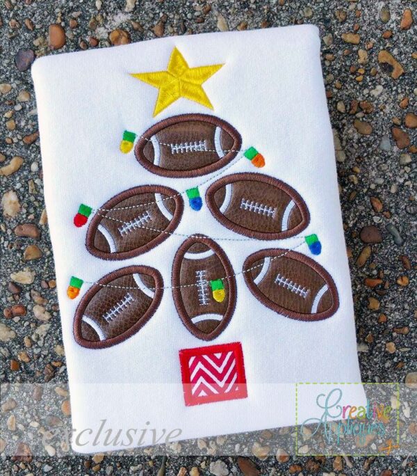 Football Christmas Tree Applique