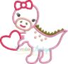 Dinosaur Girl Valentine Applique - Creative Appliques