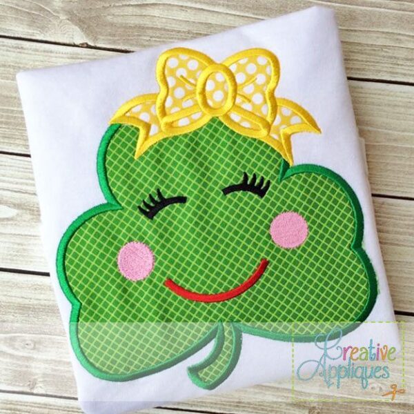 Happy Smiling Clover Applique