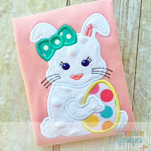 Rabbit Girl Easter Egg Applique