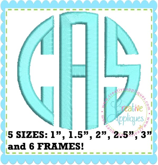 Natural Circle Monogram Embroidery Alphabet Font - Image 2