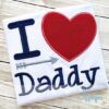 I Love Heart Daddy Applique - Creative Appliques