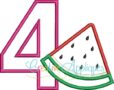 Watermelon Number 4 Applique - Creative Appliques