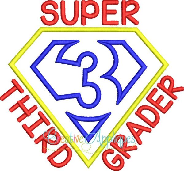 super-hero-3rd-third-grader-embroidery-applique-design