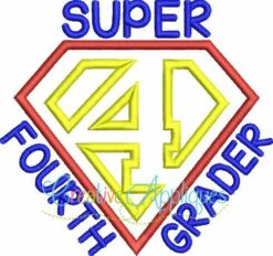 Super-fourth-4th-Grader-grade-hero-embroidery-applique-design