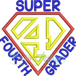 Super-fourth-4th-Grader-grade-hero-embroidery-applique-design