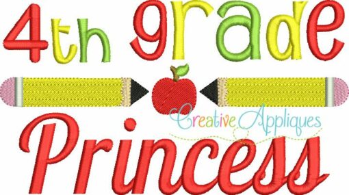 4th-fourth--grade-princess-embroidery-design