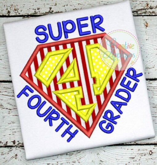 Super-fourth-4th-Grader-grade-hero-embroidery-applique-design