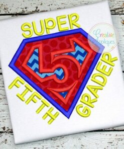 Super-hero-fifth-5th-Grader-grade-embroidery-applique-design
