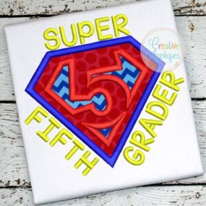 Super-hero-fifth-5th-Grader-grade-embroidery-applique-design