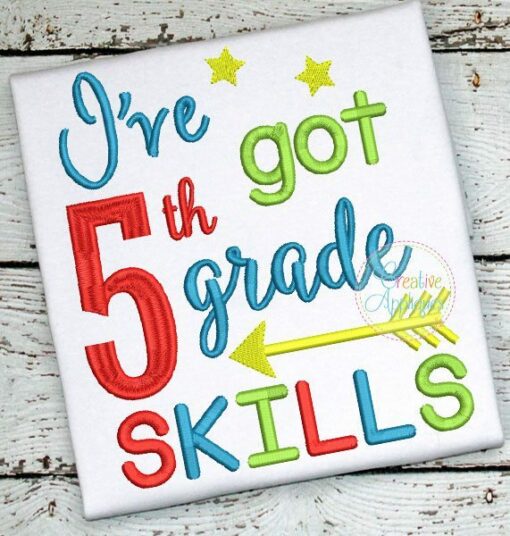 i've-got-fifth-5th-grade-skills-embroidery-applique-design