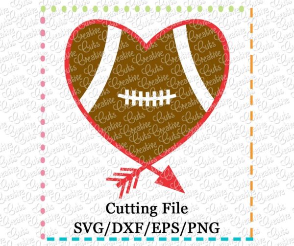 football-heart-arrow-cutting-file-svg