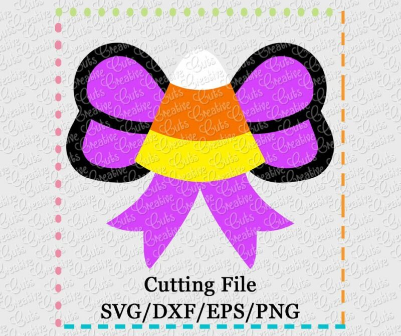 Candy Corn Bow SVG DXF EPS PNG - Creative Appliques