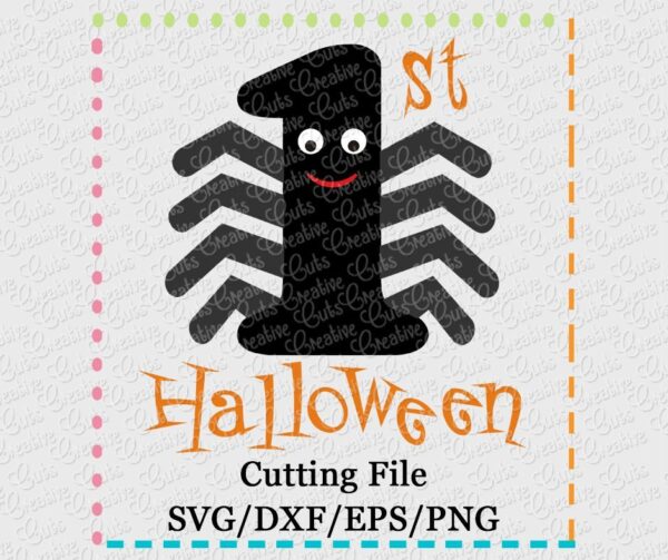 1st Halloween Spider SVG DXF EPS PNG