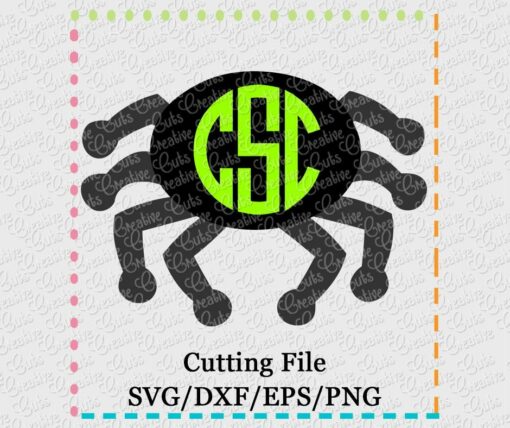 monogram-spider-svg-dxf-eps-cut-cutting-file