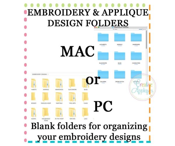 MAC PC Blank Embroidery File Folders