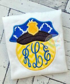 police-hat-monogram-embroidery-applique-design