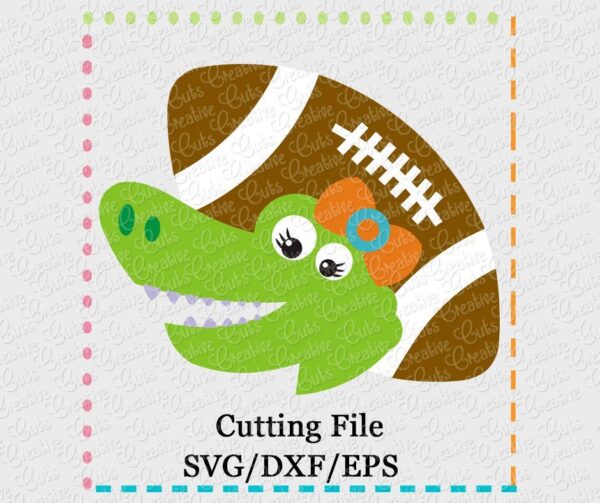 Alligator Girl Football Cutting File SVG DXF EPS