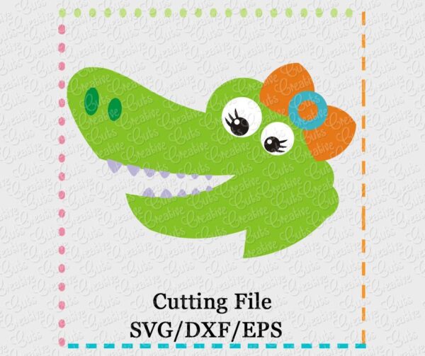 Alligator Girl Cutting File SVG DXF EPS