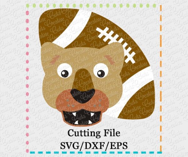 Cougar Panther Nittany Lion Football Cutting File SVG DXF EPS