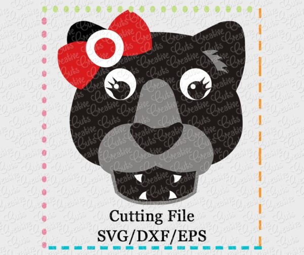 Cougar Panther Nittany Lion Girl Cutting File SVG DXF EPS