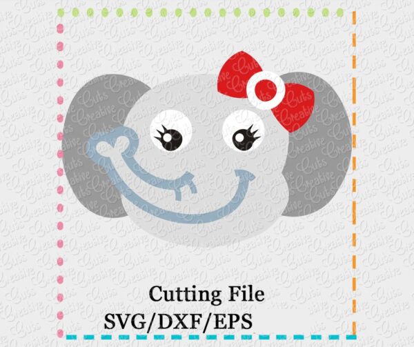 Elephant Girl Cutting File SVG DXF EPS