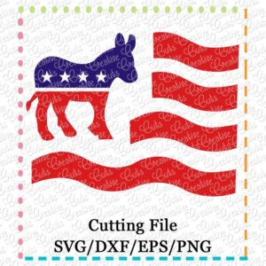 flag-with-donkey-democratic-flag-svg-cutting-file