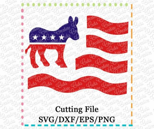 flag-with-donkey-democratic-flag-svg-cutting-file