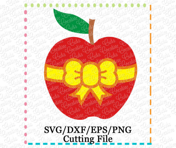 Apple Bow Cutting File SVG DXF EPS