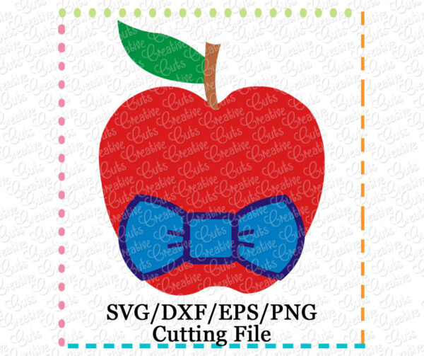 Apple Bow Tie Cutting File SVG DXF EPS