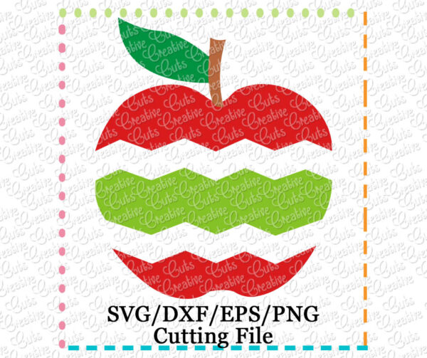 Chevron Apple Cutting File SVG DXF EPS