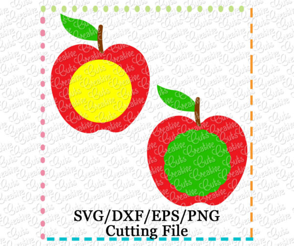 Apple Monogram Cutting File SVG DXF EPS