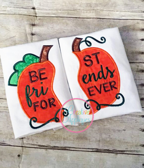 Best Friends Forever Pumpkin Applique