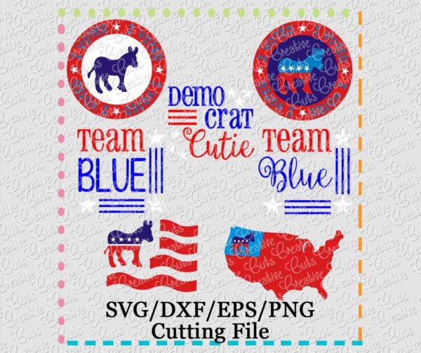 Democrat Cutting File Set SVG DXF EPS