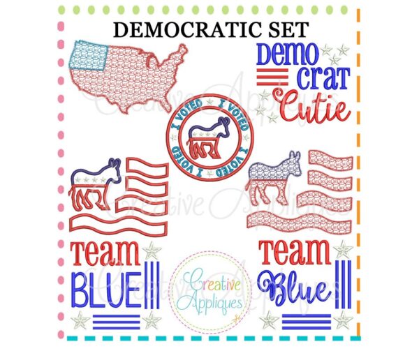 Democrat Set Applique & Embroidery Set