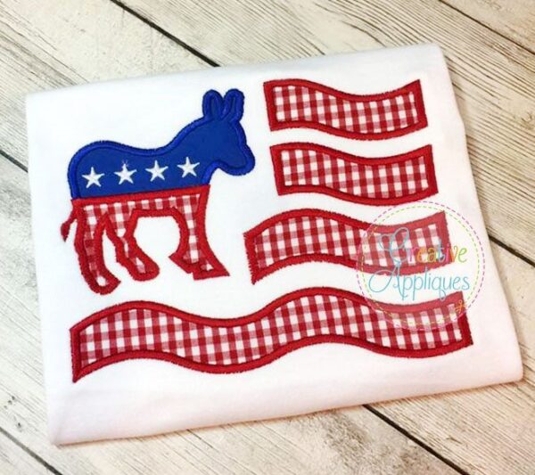 democratic-flag-donkey-embroidery-applique-design