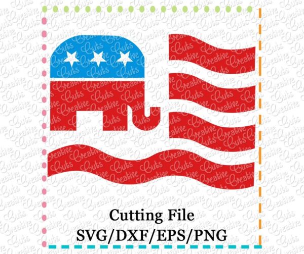 elephant-republican-flag-svg-cutting-file