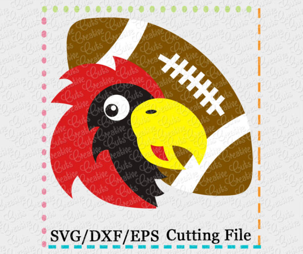 Falcon Cardinal Seahawk Football Cutting File SVG DXF EPS