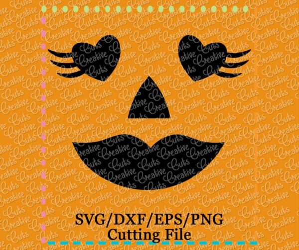 Girl Jack-o-lantern Face Cutting File SVG DXF EPS