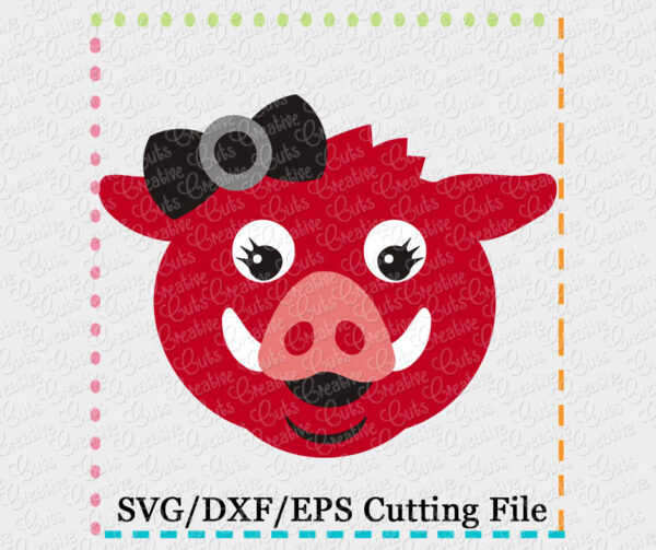 Hog Razorback Girl Cutting File SVG DXF EPS