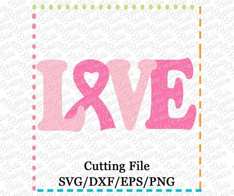 Love Awareness Ribbon Cutting File SVG DXF EPS - Creative Appliques