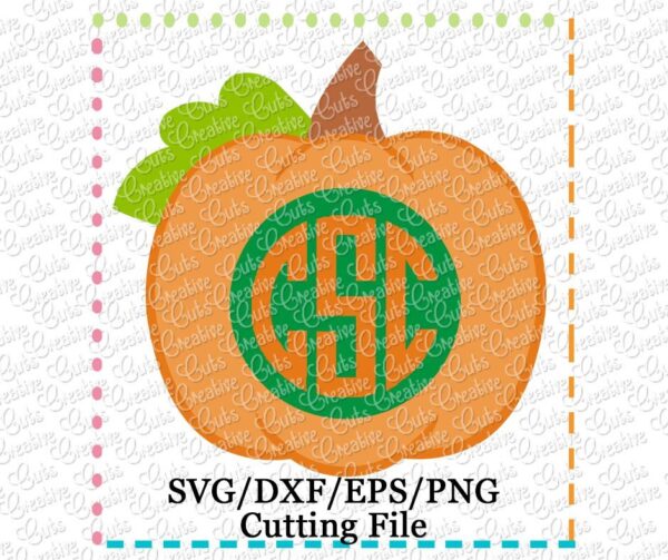 Pumpkin Monogram Cutting File SVG DXF EPS