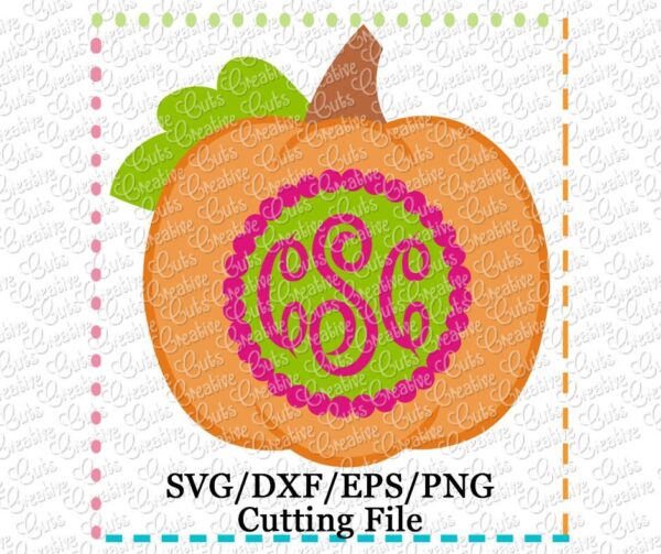 Pumpkin Monogram Beaded Cutting File SVG DXF EPS