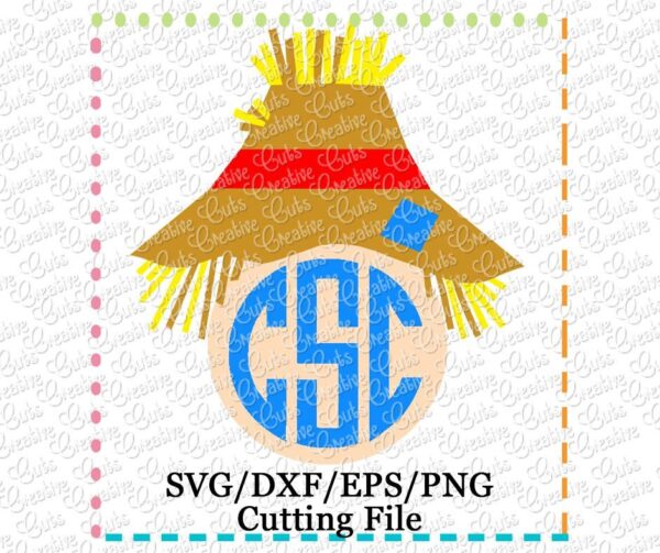 Scarecrow Monogram Cutting File SVG DXF EPS