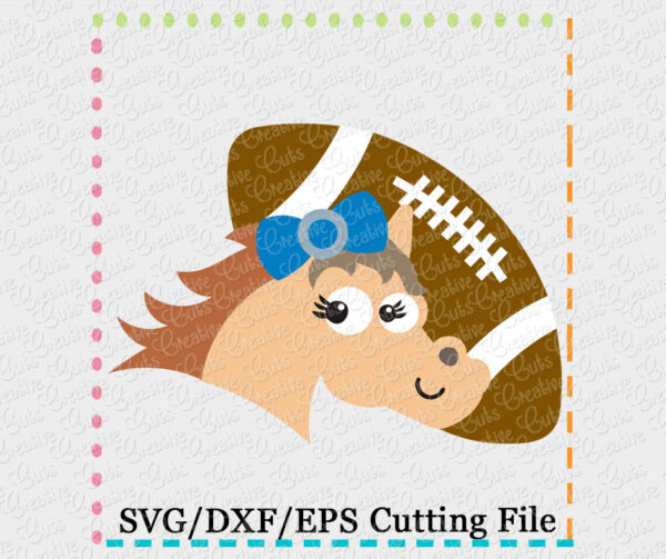 Horse Mustang Colt Stallion Girl Football Cutting File SVG DXF EPS