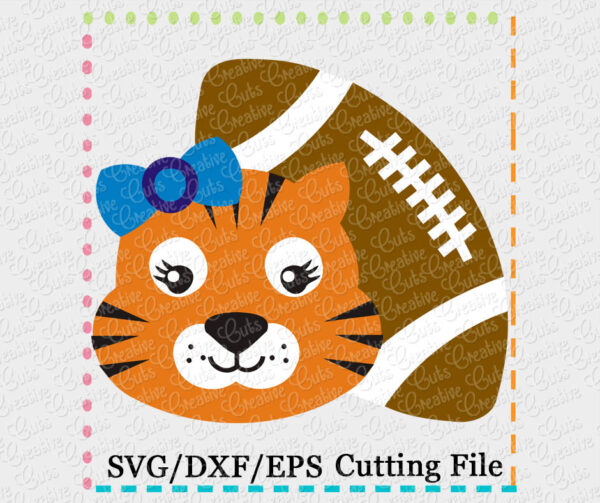 Tiger Girl Football Cutting File SVG DXF EPS