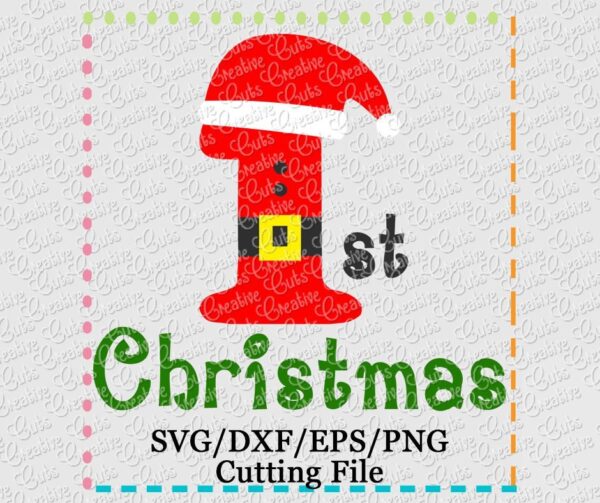 1st Christmas Santa Cutting File SVG DXF EPS